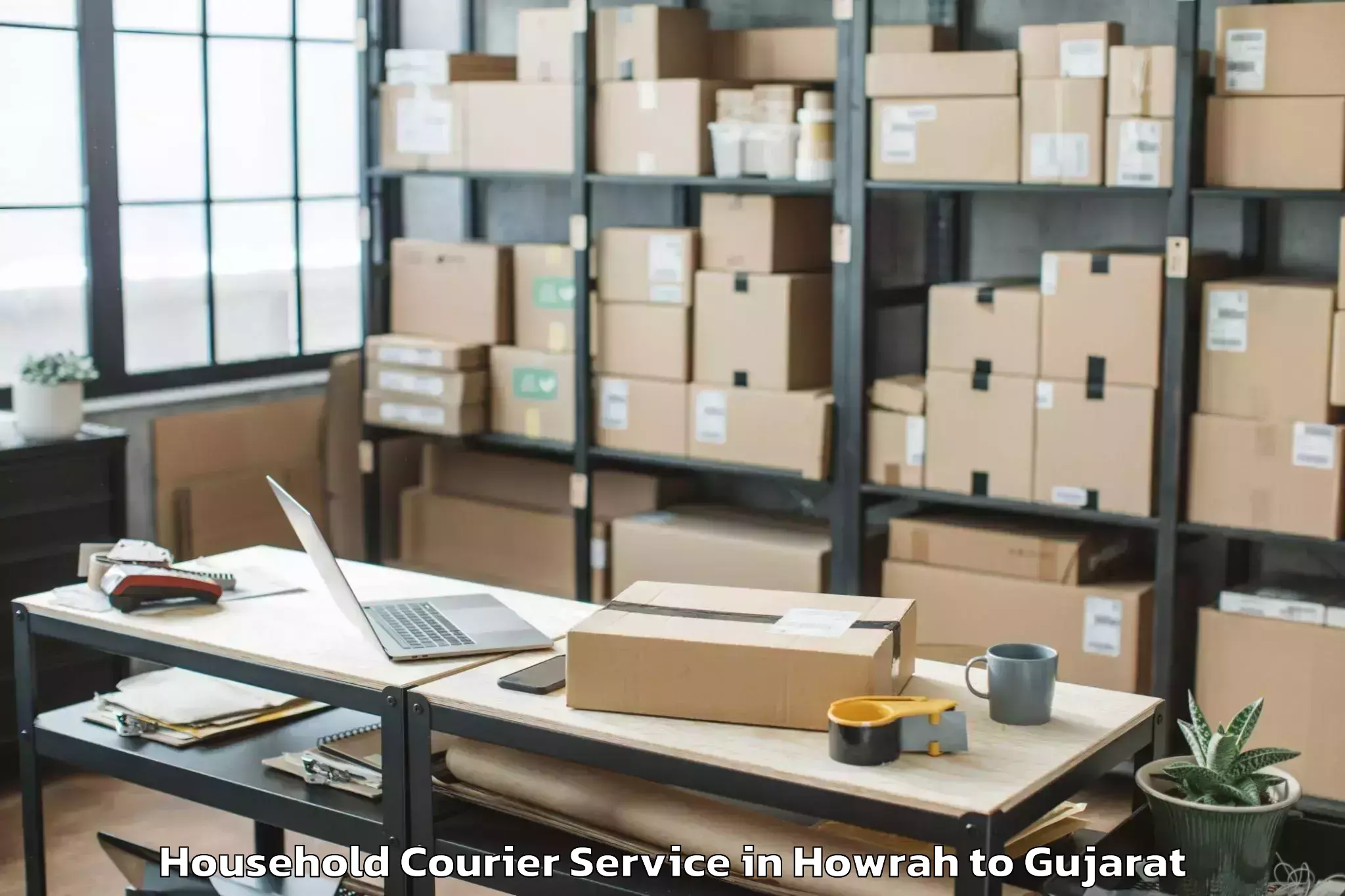 Professional Howrah to Khambha Household Courier